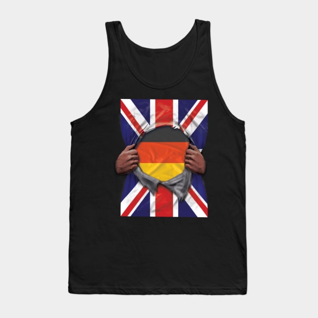 Germany Flag Great Britain Flag Ripped - Gift for German From Germany Tank Top by Country Flags